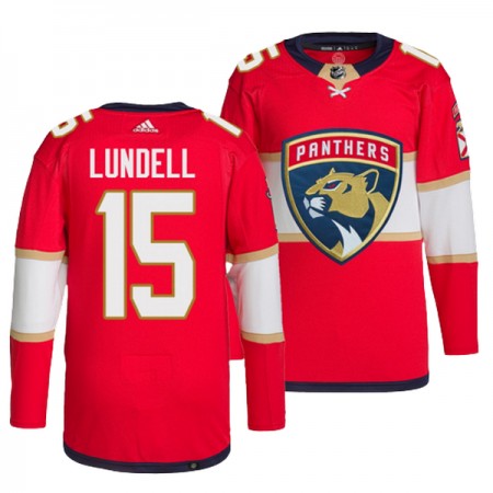 Florida Panthers Dresy Anton Lundell 15 Adidas Červené Authentic - Pánské Florida Panthers Dresy Anton Lundell 15 Adidas Červené Authentic - Pánské